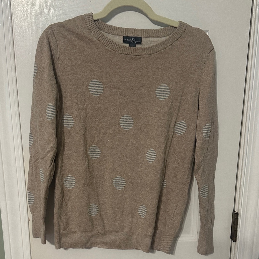 Market & Spruce Beige Knit Sweater